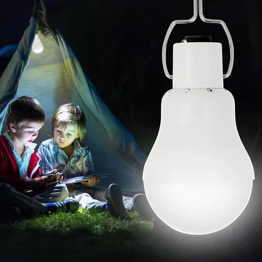 2Pcs Portable Rechargeable Solar Light Bulb, Camping Light Outdoor for Hiking Fishing Tent Indoor Shed Chicken Coop
