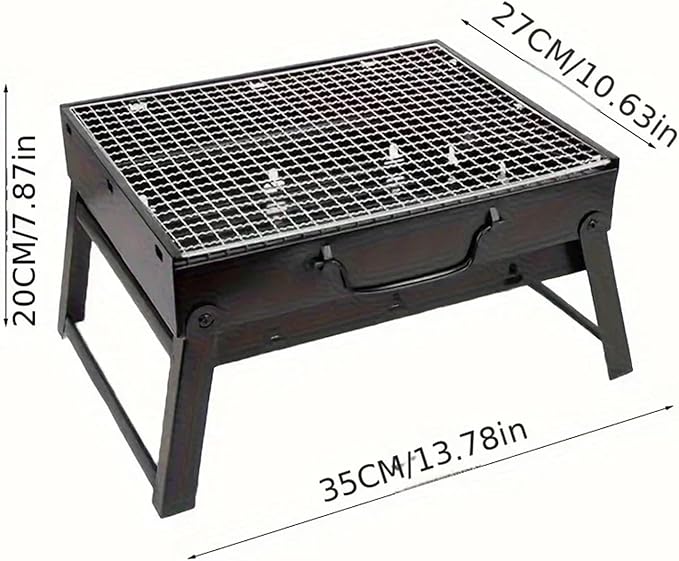Portable BBQ Charcoal Grill Stainless Steel Small Mini Tool Kit Outdoor Cooking Camping Picnic Beach