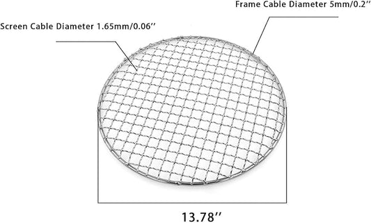 Multi-Purpose Barbecue Net,BBQ Net for Grilling,SUS304 BBQ Grill Mesh, Round Barbecue Wire Rack,BBQ Rack/Grate/Steam Mesh for Camping Charbroil Outdoor Barbeque Backyards