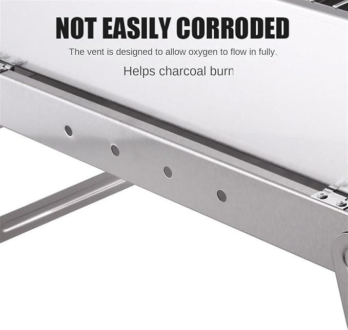 Barbecue Charcoal Grill Stainless Steel Folding Barbeque Grill Outdoor Indoor Charcoal Grill Portable for Camping Charcoal BBQ Grill