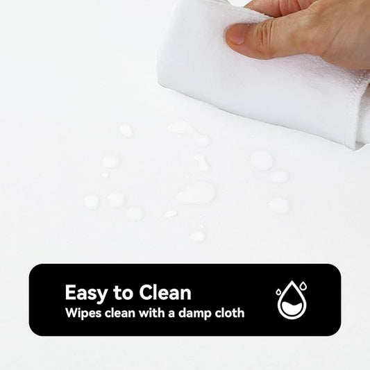 Romanstile 100% Waterproof Rectangle PVC Tablecloth, Oil Spill Proof Vinyl Table Cloth, Heavy Duty Wipe Clean Plastic Table Covers for Kitchen/Dining/Parties - 54 x 108 Inch, White