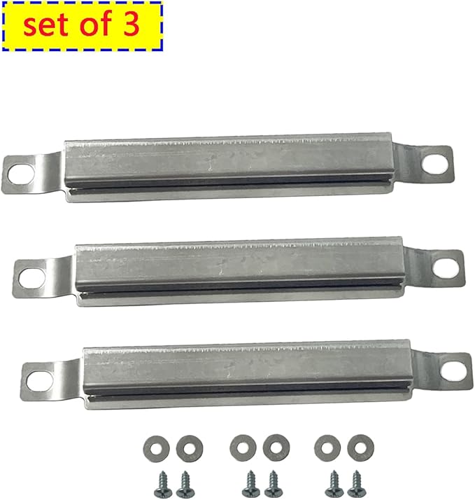Parts Kit DG156 Replacement for Charbroil 463420507,463420509,463460708,463460710 Gas Grill Burners, Carryover Tubes,Heat Plates (SS Burner+SS Carry-over tubes+Porcelain Steel Heat Plate)