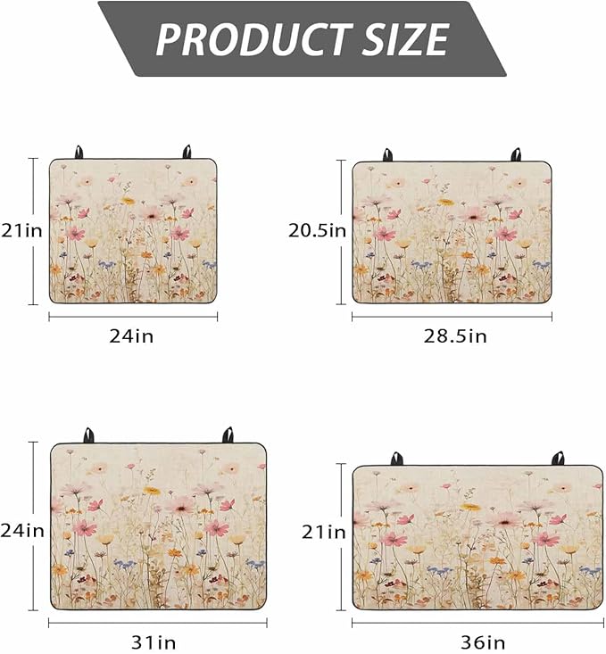 Stove Top Covers for Electric Stove 28.5x20.5 Inches, Botanical Flower HeatResistant Glass Cooktop Protector, Retro Colorful Spring Vintage Floral Ceramic Stovetop Countertop Covers Mat, Oven Cover