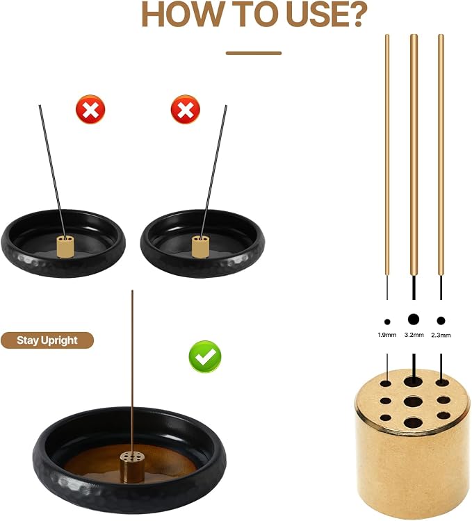6 Inch Japanese Incense Holder Stick,Ceramic Handmade Crack Yellow Glaze | Incense Burner Bowl,9-Hole Design for Sticks,Cones,Coils Sage,Palo Santo - Perfect for Meditation,Yoga & Zen Home Décor