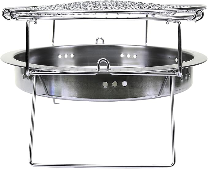 Charcoal Grill, Stainless Steel Portable Compact Design for Camping Picnic Outdoor BBQ Cooking