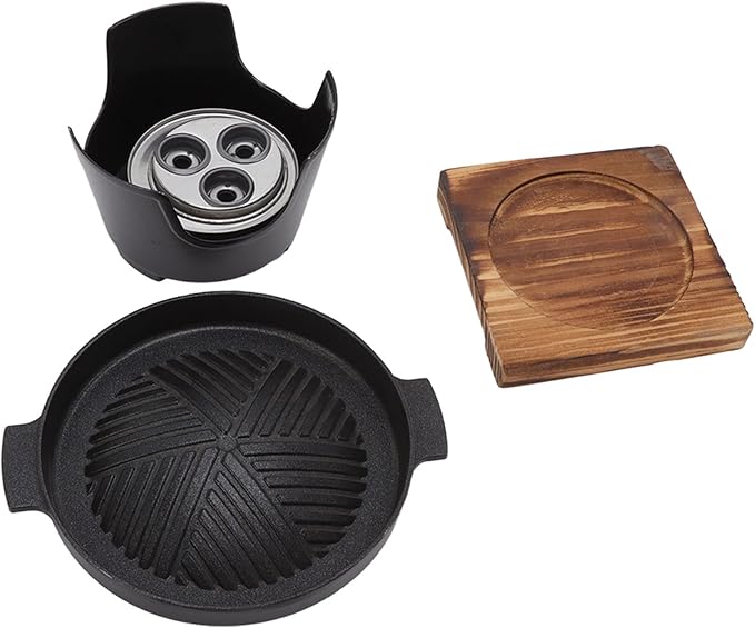 Countertop BBQ Grill, Mini Portable Charcoal Grill Stick Proof Smokeless Removable Stand Grill with Wood Plate for Outdoor Cooking Camping Picnic Home(HN BBQ18A)