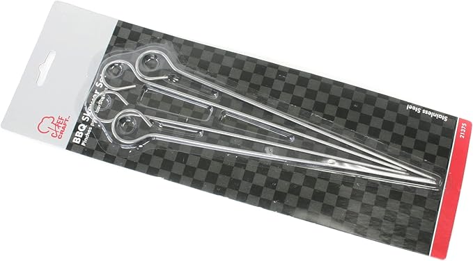 Chef Craft Premium BBQ Skewers, 9 inch 4 piece set, Stainless Steel