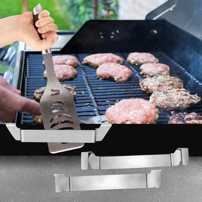 Stainless Steel Griddle Spatula Stand, 2 Pack Grill Barbecue Tool Rack Hold Rack Griddle Accessories Holder for Blackstone, Camp Chef, Royal Gourmet, Outdoor Camping Picnic BBQ Essentials