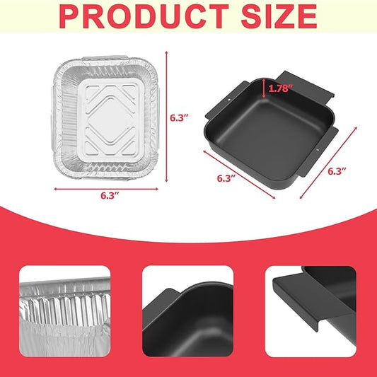 Universal Grease Tray with 10PCS Aluminum Drip Liners for Royal 5/6 Burner Gourmet Propane Gas Grills, Replacement Parts for Royal 5401T GA5403B GA5403C GA5404G GA5404H GA6402B GA6402C GA6402H GA6402S