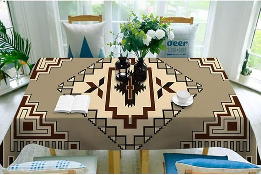 Moslion Vintage Southwest Native American Style Tablecloth - Retro Tribal Design Aztec Antique Boho Ikat - Rectangle Picnic BBQ Table Cloth - Polyester - 52x70 Inch