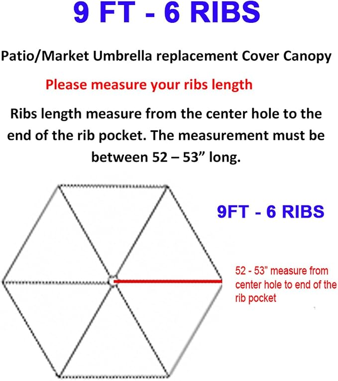 BELLRINO DECOR Replacement Orange STRONG & THICK Umbrella Canopy for 9ft 6 Ribs TERRA COTTA/BURNT ORANGE (Canopy Only)