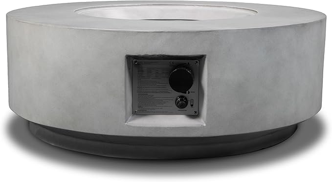KEIKI 30 Inch Round Propane Gas Fire Pit Table, 50000 BTU Outdoor Heating Centerpiece with Rain Cover and Lava Rocks for Patio Backyard Garden