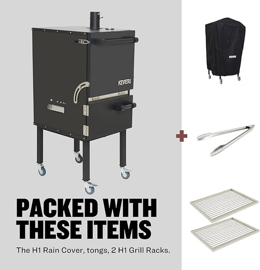 Keveri H1 Black Truffle | Multi-Purpose Charcoal Oven | Grill, Smoker, Roast, Bake, Pizza Oven