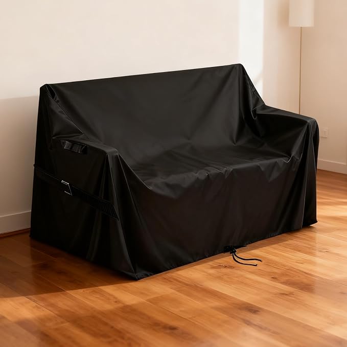 Deck Box Cover for GULAIMOAO 80 Gallon Outdoor Storage Box | Waterproof Resin Storage Box Bin Covers Patio Furniture Side Table Cover- 52 ''L x 23''W x 35 ''H