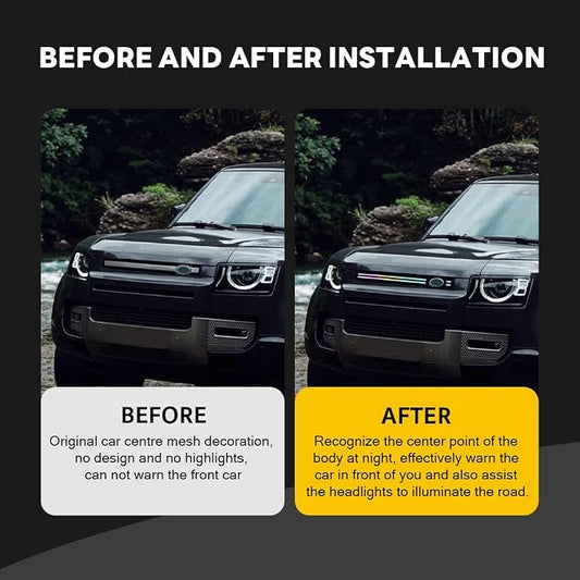 T T-ABC New Accessories Compatible with 2020-2025 Land Rover Defender Grill Lights 110 130 90 Fog Light P300 P400 P500 P525 Rear Bumper Lamp All Edition LED Trim Custom Front Replacement (GSRW)