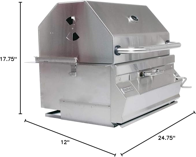 Fire Magic Legacy 24-Inch Built-In Charcoal Grill with Smoker Oven/Hood (12-SC01C-A)