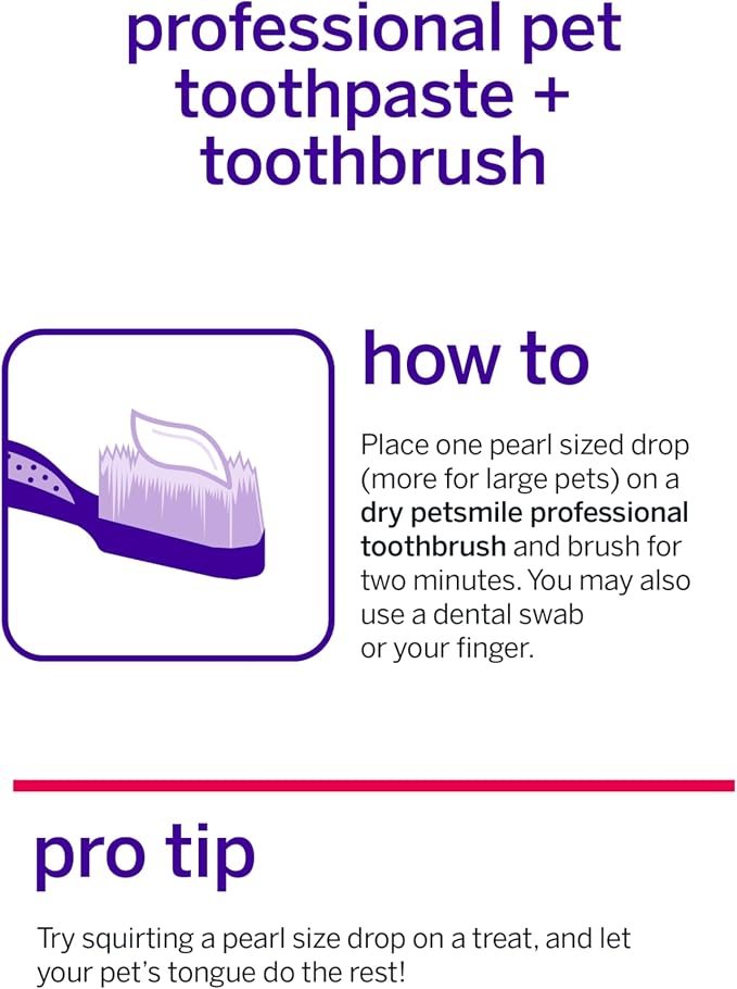 Petsmile Cat + Dog Dental Care Kit, Rotisserie Chicken 2.5 Oz | Toothpaste + 45° Patented Brush, VOHC Accepted, Calprox® Powered, Fights Plaque + Tartar, Remineralizes Teeth, 4-Month Supply