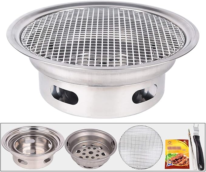 BBQ Barbeque Grills for,Charcoal Grill,BBQ,Indoor and Outdoor Korean Barbecue Grill,Suitable for 5-10 People,34cm (Color : B)