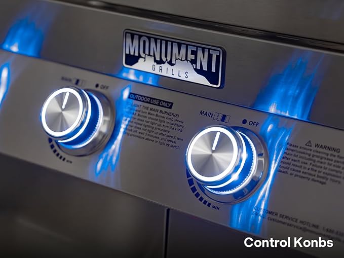 Monument Grills 4+2 Burner 72,000 BTUs Propane Gas Grill 700 sq.in. Stainless Steel Grill Built-In Thermometer, with two Side Burners