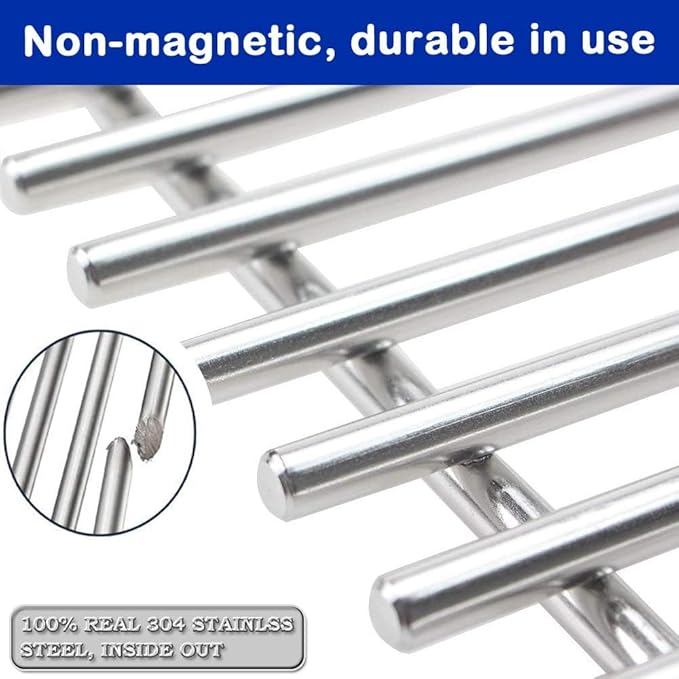 304 Stainless Steel Grill Grates for Weber Spirit 300 GS4 Spirit II 300 Series Spirit 700, Genesis Silver B & C, Genesis Gold B & C Platinum B & C, Genesis 1000-3500 for Weber Spirit Grill Parts 7639