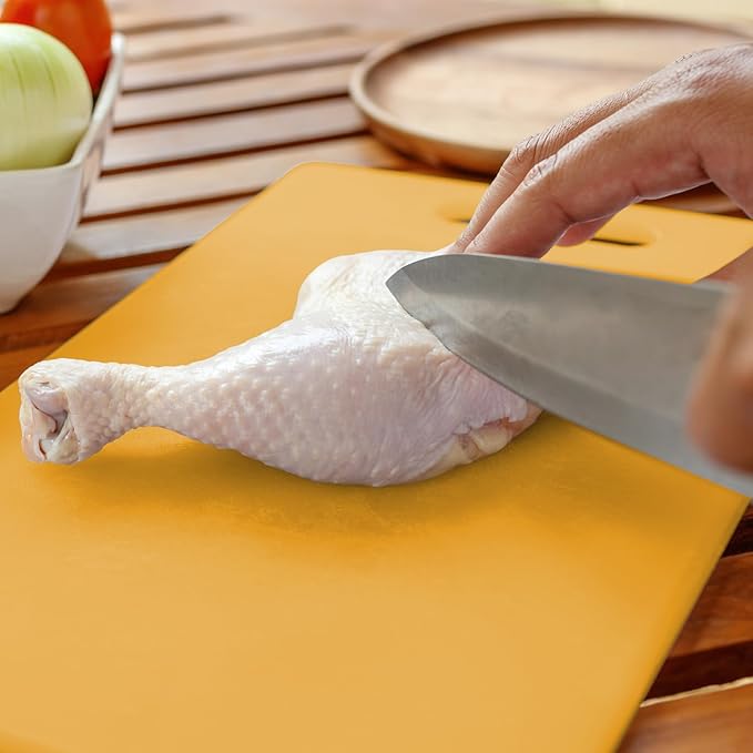Dexas NSF Certified Polysafe Pastry Board, 16 x 20 inches, Reversible Kitchen Cutting Board, Yellow