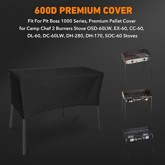 ZBXFCSH Heavy-Duty Patio Cover Fits Camp Chef 2 Burners Stove OSD-60LW, EX-60, CC-60, DL-60, DC-60LW, DH-280, DH-170, SOC-60