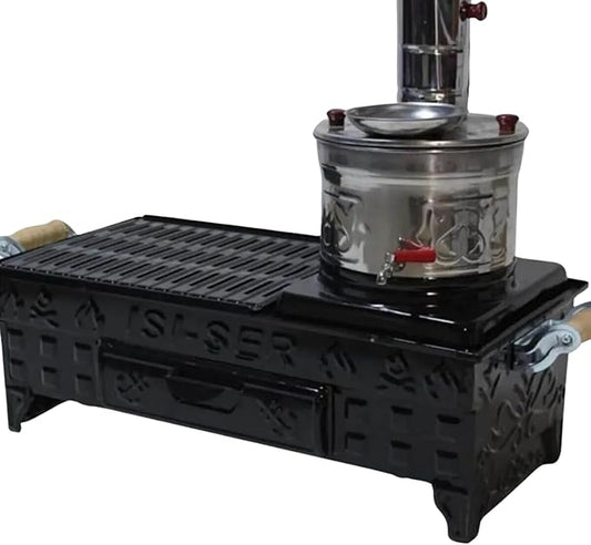 Durable Charcoal Barbecue Grill with Samovar