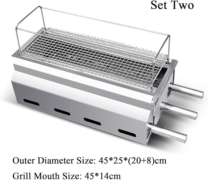 Small Barbecue Grill, Smokeless Warm String Grill, Home Thickened Stainless Steel Charcoal Grill, Portable for Outdoor Picnics, Family Gatherings, Camping, Desktop, Travel, Backpacking