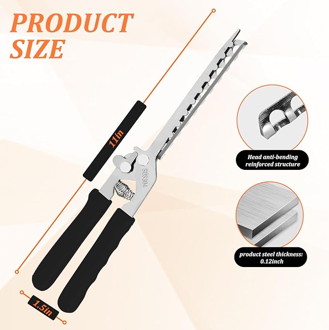 Rib Membrane Removal Tool Stainless Steel Rib Skinner & Rib Prep Tool for BBQ Grilling and Cooking, Easy Insert Pointed Tip, Ergonomic Non-Slip Silicone Handle, Dishwasher Safe
