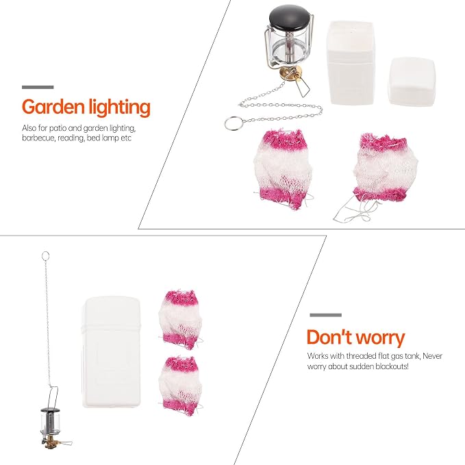 IMIKEYA Portable Gas Lighting Camping Lamp Made of Fine Copper and Stainless Steel, Sturdy Outdoor Camping Light for Barbecue and Garden Lighting, Compact and Easy to Carry