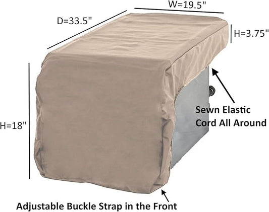 Formosa Covers Built-in Side Burner Cover Fits Wolf SB19, 19.5 Inch Heavy-Duty Waterproof Taupe Polyester Outdoor BBQ Island Guard