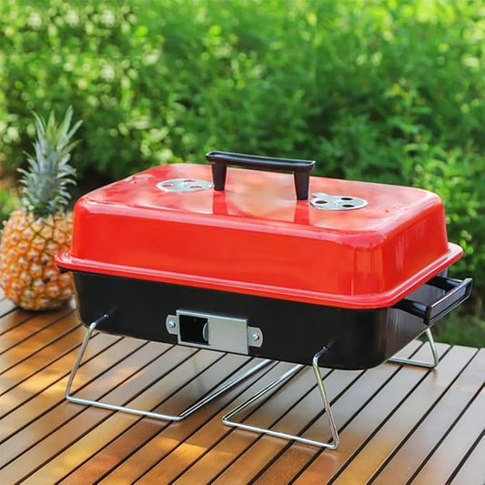 Portable Charcoal Grill, Upgraded Tabletop Outdoor Barbecue Grill Smoker with Lid, Durability That Lasts, Tempreture Control at Will, for Outdoor Cooking Backyard Camping Picnics Beach