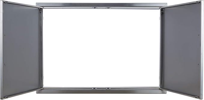 Outdoor Kitchen Doors Stainless Steel,33" W by 23" H Double Access Door,Flush Mount for Outdoor Kitchen and BBQ Island