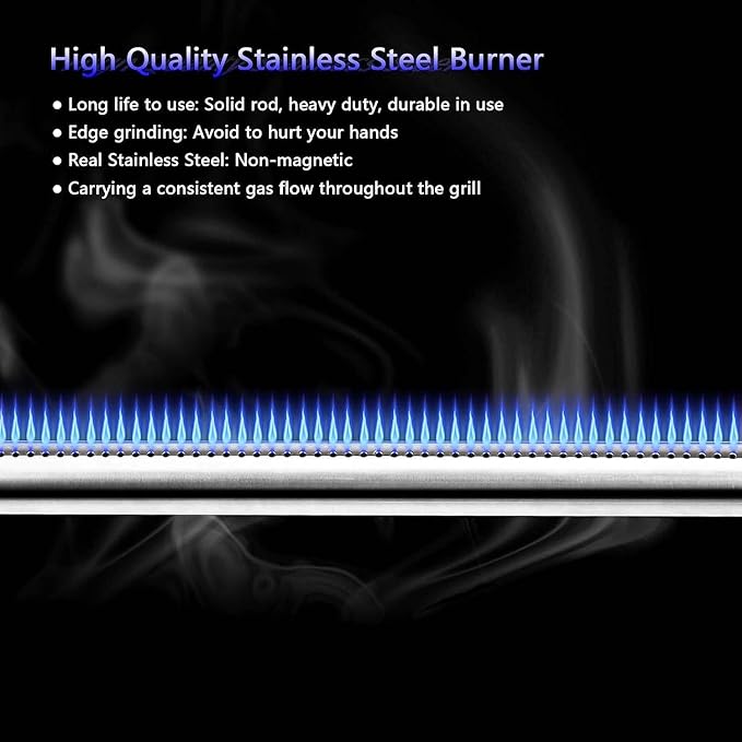Flavorizer Bars & Grill Burner for Weber GS4 Spirit II 200, Spirit II E-210, Spirit E-210, Spirit 200 Series Grills with Front-Mounted Control, 15.3 Inch 7635 Flavor Bars and 69785 Burner Tubes