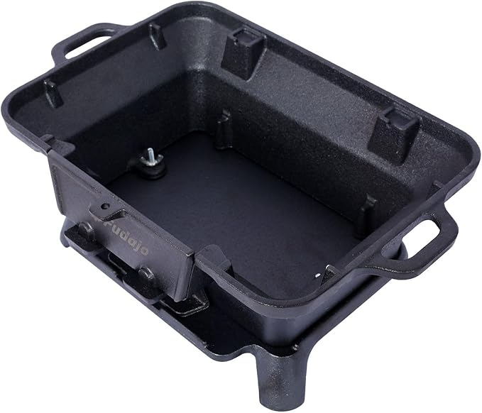 Cast Iron Charcoal Grill, Oval Small Portable Hibachi Grill with Grate for Outdoor Camping, Black