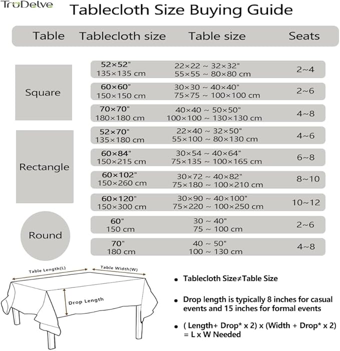TruDelve 120 Inch Cotton Tablecloth Blue Table Cloths for 8 Foot Rectangle Tables Modern Extra Long Tablecloth(Blue,120"x52",Rectangular)