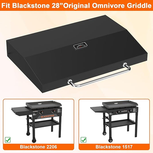Upgrade Griddle Lid for Blackstone 5857 Omnivore 28" Griddle Hood, Flat Top Hinged Lid for Blackstone 2206 1883 1517 2287 2403, 28 in XL 3-Burner Omnivore Griddle and More 28 Inch Original Griddle