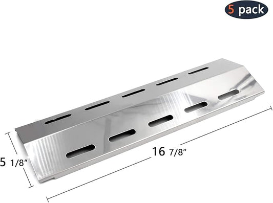 Hongso 17" Burner Tubes, 16 7/8" Heat Plates Replacement for Ducane 5 Burner 30400042, 30400043, 30557401, 30558501, 30557801, 30557501 Gas Grill Models