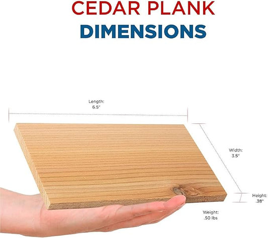Jaccard Premium Cedar Planks, For Grilling, Fish, Meat, and Veggies, 6.5" x 3.5", 25 Small Planks for Gas, Ceramic, and Charcoal Grills