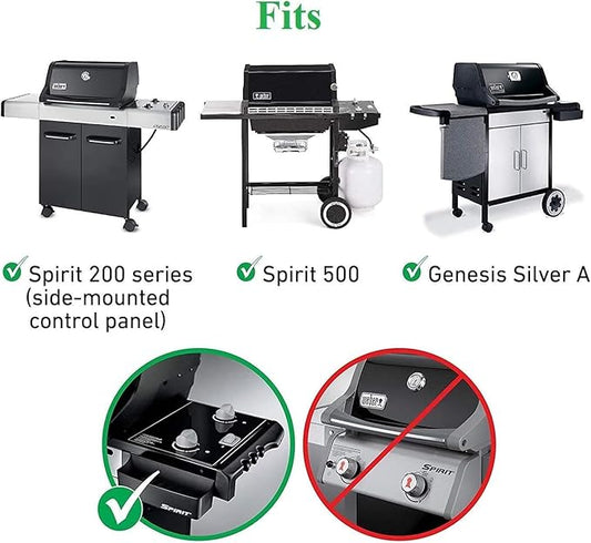 Hongso Replacement for Weber Spirit E210, Spirit 200 Series E&S 200 210, Genesis Silver A, Spirit 500 Models (with Side Controls), 65904 Grill Grates 7523, Flavorizer Bars 7534 7535, Burner Tube 7507