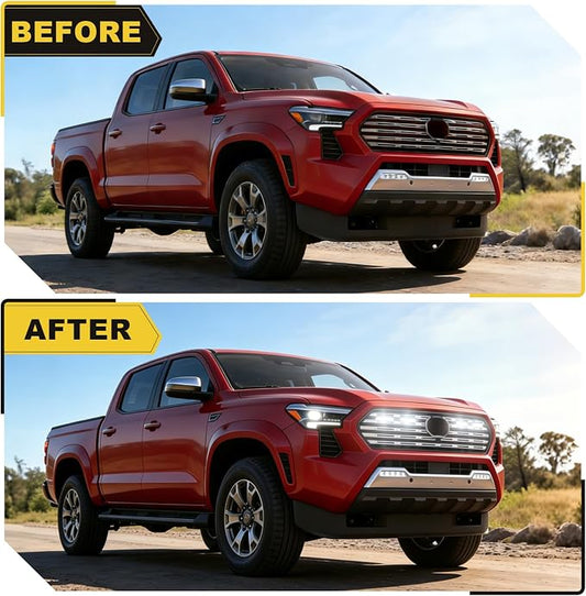 White Led Grills Lights for 2024 2025 2026 Toyota Tacoma Limited | amber ,white ,RGB 2025 2026 tacoma limited grille light assembly