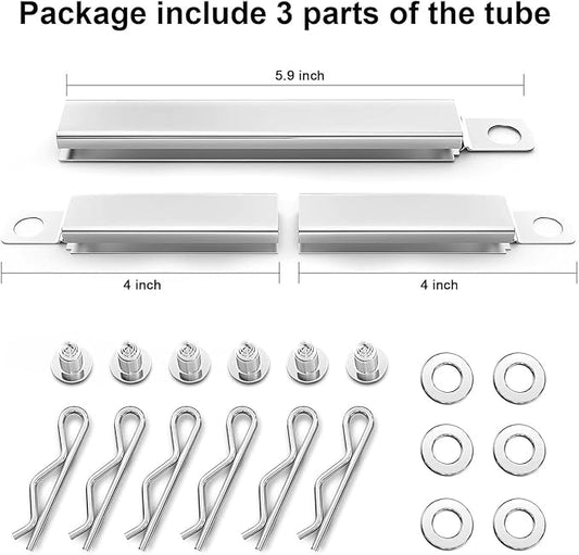 Uniflasy 304 Stainless Steel Carryover Tubes Replacement Parts for Char-broil, Crossover Tube for Charbroil Grill Replacement Parts, Universal Crossover Tubes for Kenmore and Others Most Grills, 3 PCS