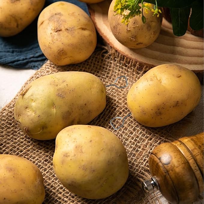 6 Pcs Potato Baking Nails, 6.7 Inch Stainless Steel & Aluminum Baked Potato Spikes, Heating Core Rods for Faster & Even Cooking, Oven, Grill, BBQ Accessories, Kitchen Tools (2.45mm Thick)