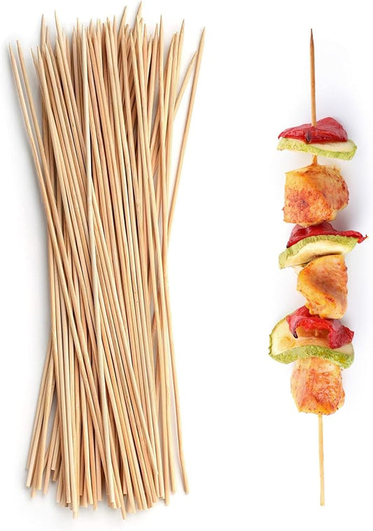 DecorRack 10" Natural Bamboo Skewers Sticks, 400 Wood Skewers for Grilling, BBQ, Kabob, Appetizers, Fruits, Smores, Cocktail, Brunch, Fondue Sticks, Barbeque, DIY Crafting, 10 inch (400 pack)