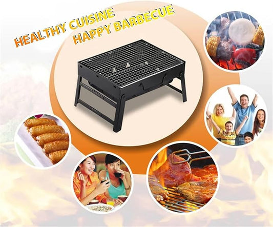 Portable Foldable Steel BBQ Grills Patio Barbecue Charcoal Stove Grills For Outdoor Cooking Camping Picnic Beach