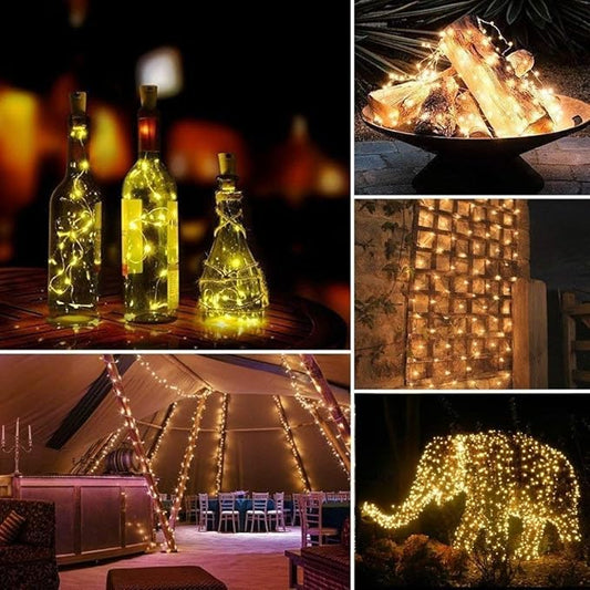 Lomotech Solar String Lights Outdoor - 2 Pack Total 66ft 200LED Solar Fairy Lights Waterproof 8 Modes Twinkle Lights for Outdoor, Patio, Garden, Yard, Party, Wedding, Tree Decoration (Warm White)