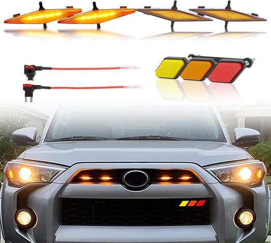 Led Grill Lights for 2014-2019 Toyota 4runner trdPro Grille Emblems | Trd Pro SR5 Off-Road Limited Grille Grills Light, Raptor Lights for 4Runner TRD Pro 2020 2021 2022 2023 2024