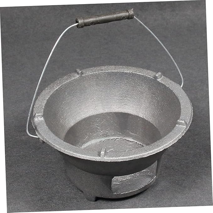 Wear-resistant Iron Bbq Stove Portable Grilling Heating for Outdoor Cooking Charcoal Grill for Camping Bbq Supplies Random Handle Color