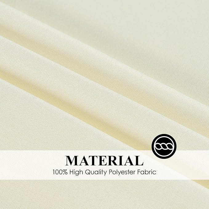 10 Pack Ivory Round Tablecloths 132 Inch for Dining Tables | Washable Decorative Linen Polyester Table Cover for Banquets Buffets Parties and Weddings