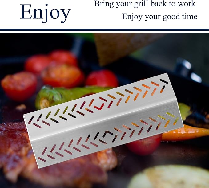 BBQ Gas Grill Parts, Stainless Steel Grill Heat Plate Heat Shield Burner Cover Replacement Kit for Broil-Mate 726454, 726464, 736454, Grill Pro 226454, 226464, Sterling 526454, 526464, 3-Pack